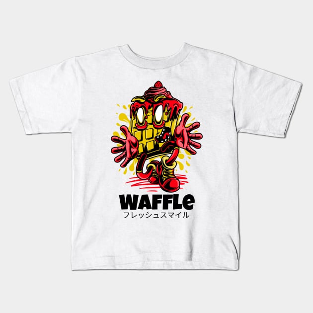 Waffle Strawberry Sauce Scary Kids T-Shirt by BradleyHeal